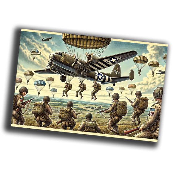 vintage-style illustration of the 101st Airborne Division WW2 Photo Glossy 4*6 in G008