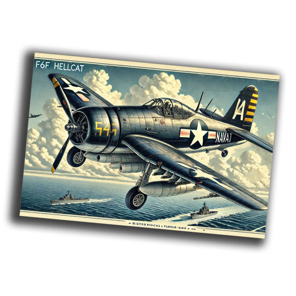 vintage illustration of a classic F6F Hellcat fighter plane WW2 Photo Glossy 4*6 in G009