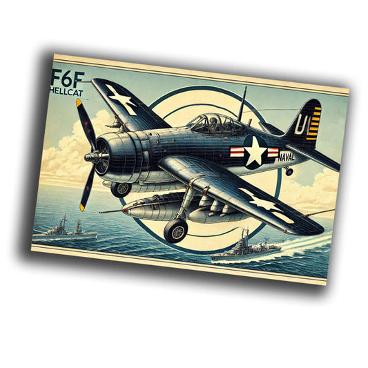 vintage illustration of a classic F6F Hellcat fighter plane WW2 Photo Glossy 4*6 in G010
