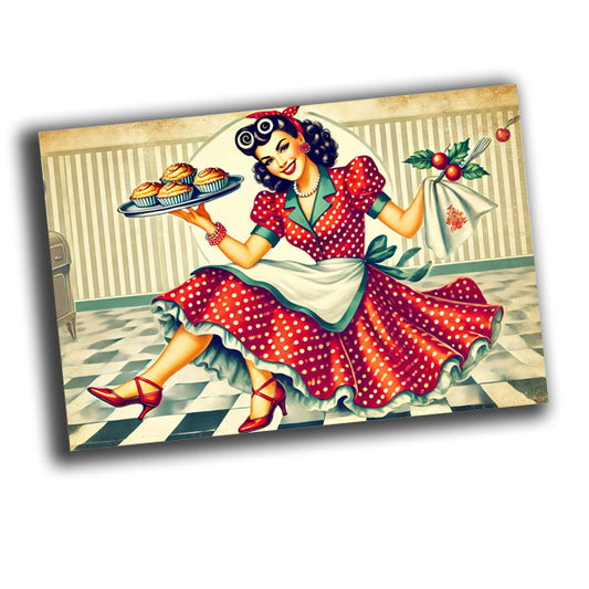 vintage classic pinup illustration, featuring a glamorous woman from the 1940s WW2 Photo Glossy 4*6 in G021