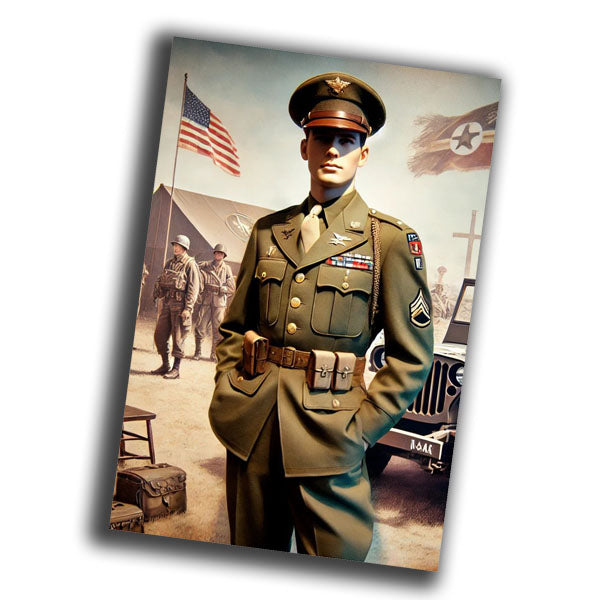 vintage classic depiction of a military uniform from the 1940s WW2 Photo Glossy 4*6 in G025