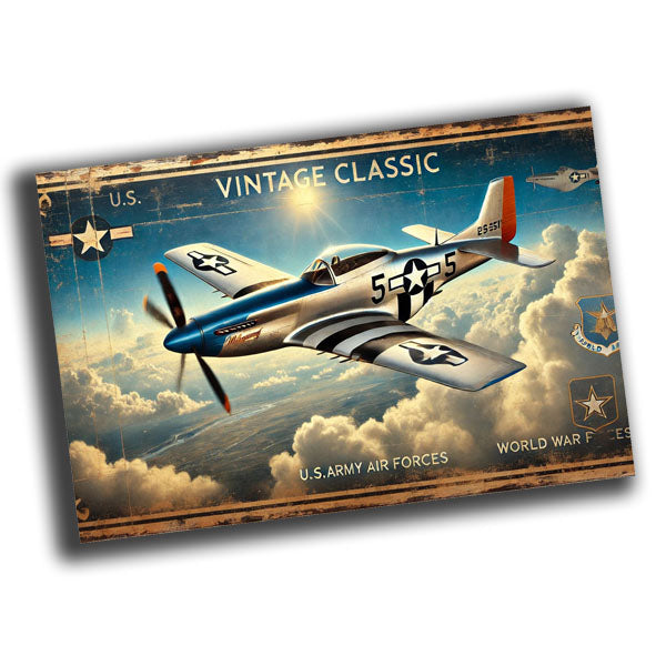 vintage classic depiction of a U.S. P-51 Mustang fighter plane  WW2 Photo Glossy 4*6 in G026