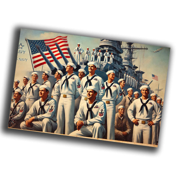 vintage classic depiction of the US Navy in the 1940s WW2 Photo Glossy 4*6 in G032