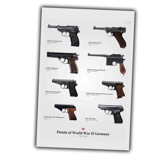 examples of pistols from the Second World War WW2 Photo Glossy 4*6 in H036