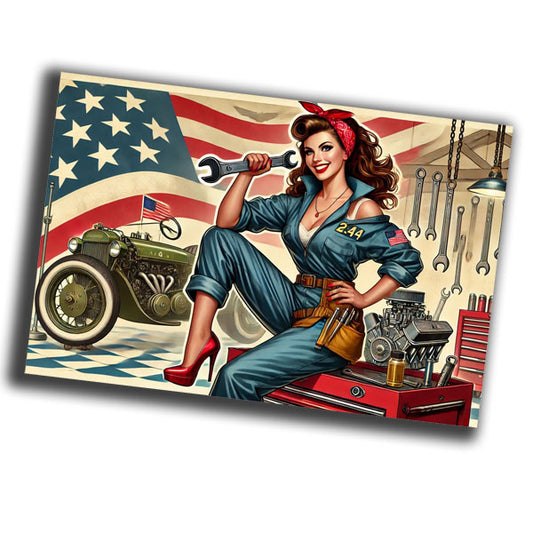 vibrant pin-up style illustration set in the World War II  WW2 Photo Glossy 4*6 in H004