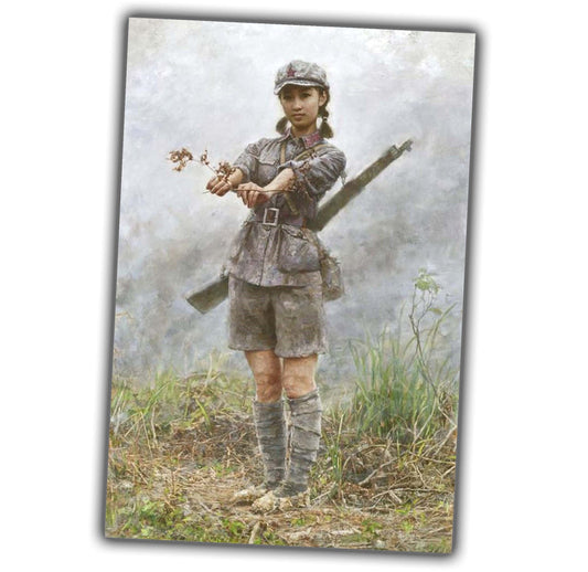 asian girl partisan vintage classic with rifle WW2 Photo Glossy 4*6 in H055