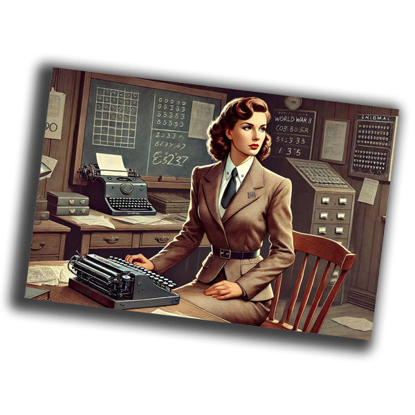 vintage-style illustration of a classic military woman WW2 Photo Glossy 4*6 in H014