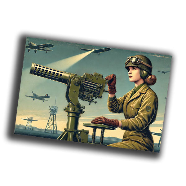 vintage-style illustration of a classic military woman WW2 Photo Glossy 4*6 in H016