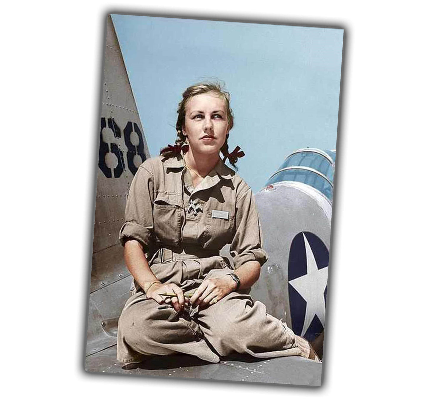 classic vintage retro style woman pilot WW2 Photo Glossy 4*6 in I036