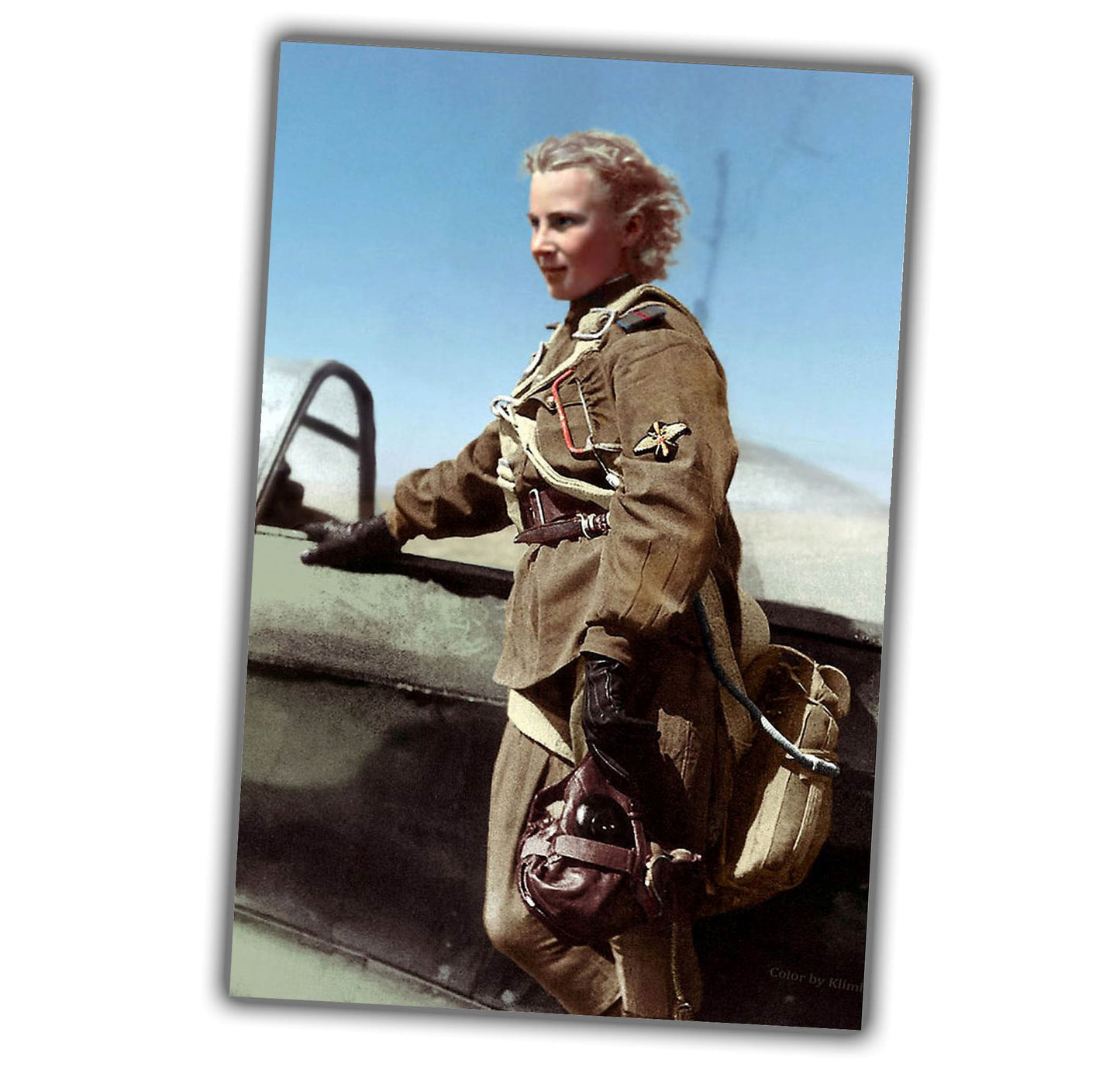 classic vintage retro style woman pilot WW2 Photo Glossy 4*6 in I038