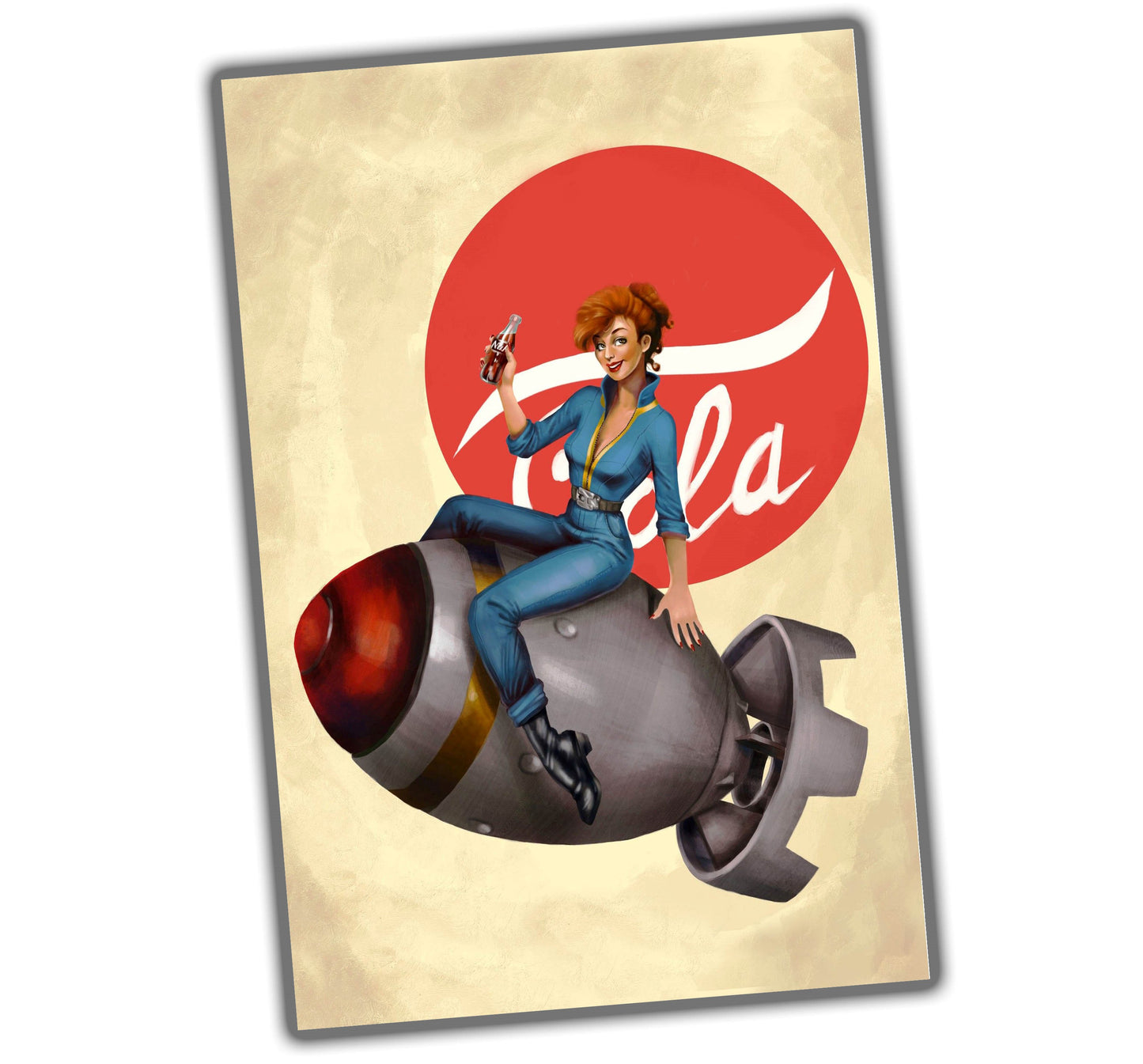 vintage-style illustration of a classic military woman from the WW2 Photo Glossy 4*6 in I040