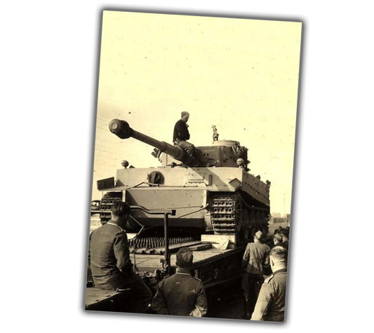 German Tiger tank on a railway platform WW2 Photo Glossy 4*6 in I053