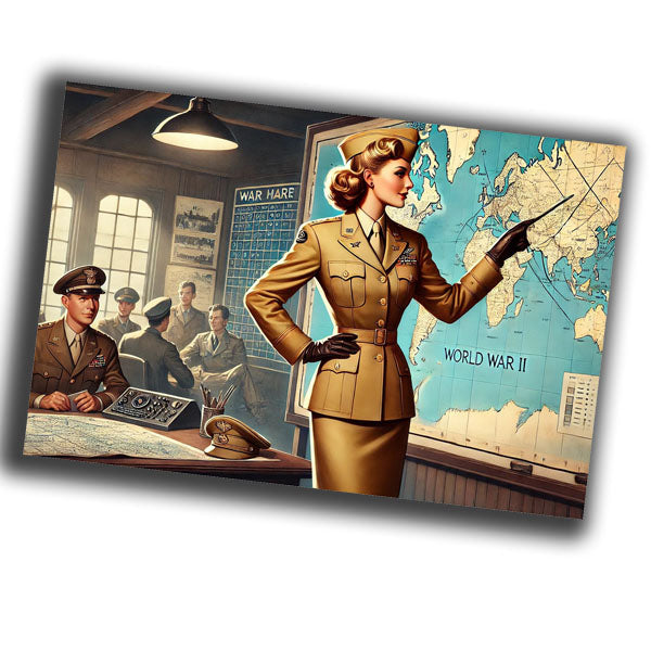 vintage-style illustration of a classic military woman mechanic WW2 Photo Glossy 4*6 in I016