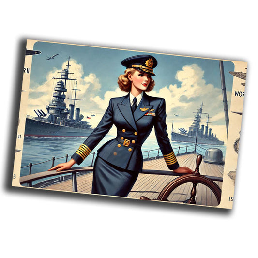 vintage-style illustration of a classic military woman Airborne Paratroopers WW2 Photo Glossy 4*6 in I020