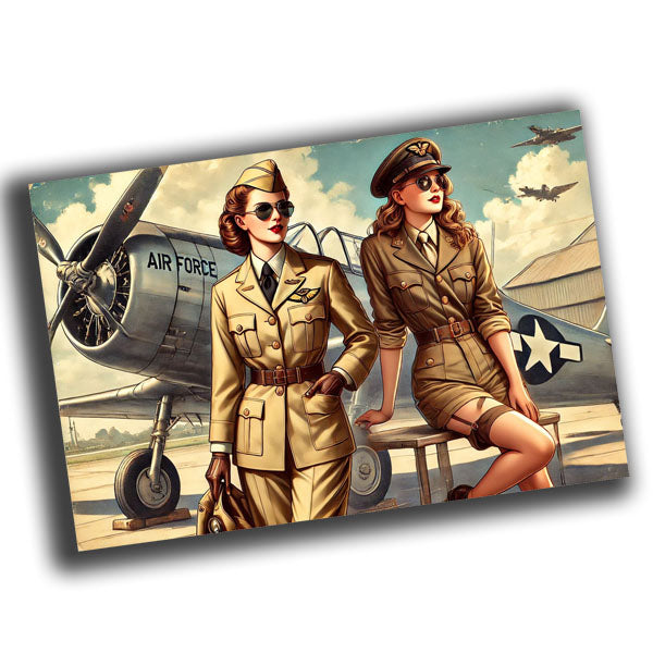 vintage-style illustration of a classic military woman Airborne Paratroopers WW2 Photo Glossy 4*6 in I021