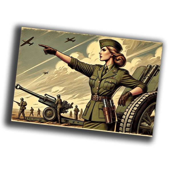 vintage-style illustration of a classic military woman  WW2 Photo Glossy 4*6 in I027