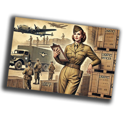 vintage-style illustration of a classic military woman  WW2 Photo Glossy 4*6 in I029