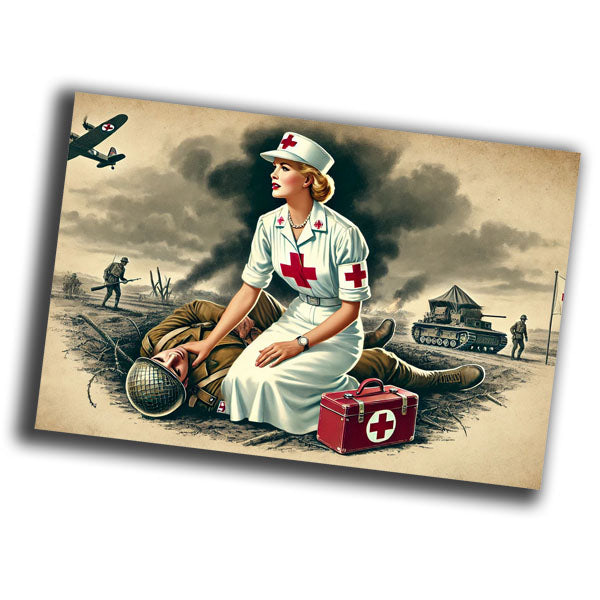 vintage-style illustration of a classic military woman  WW2 Photo Glossy 4*6 in I030