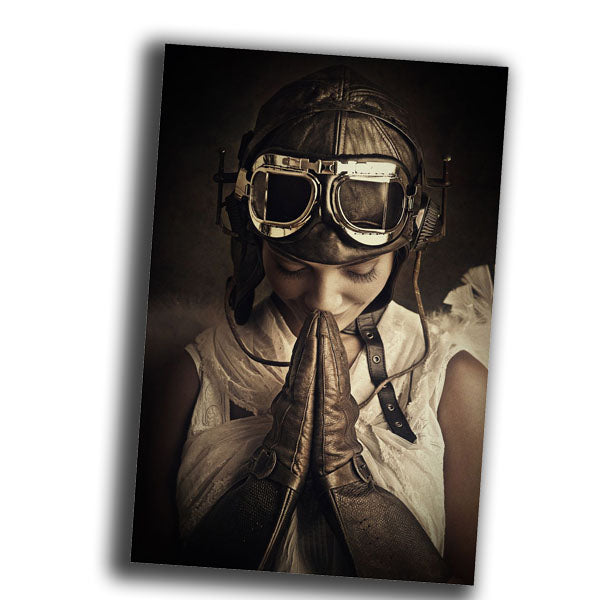 vintage-style illustration military woman uniform WW2 Photo Glossy 4*6 in J036