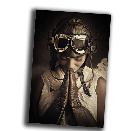vintage-style illustration military woman uniform WW2 Photo Glossy 4*6 in J036