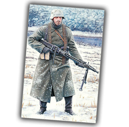 German infantry machine gunner in winter military uniformWW2 Photo Glossy 4*6 in J037