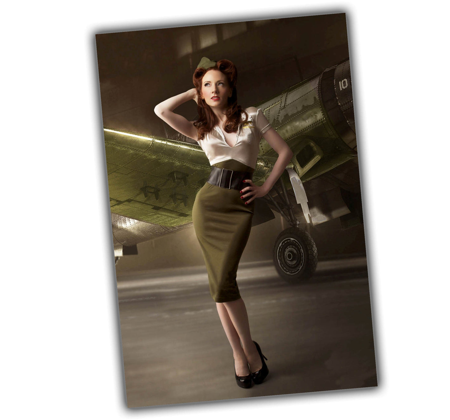 vintage classic retro style woman pilot WW2 Photo Glossy 4*6 in J052
