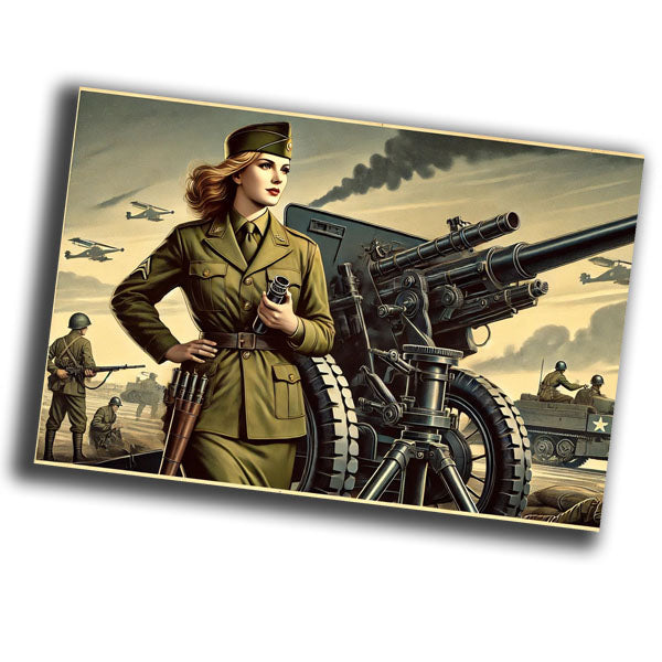 vintage-style illustration of a classic military soldier WW2 Photo Glossy 4*6 in J008