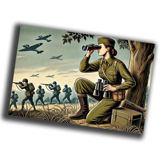 vintage-style illustration of a classic military scene WW2 Photo Glossy 4*6 in J009