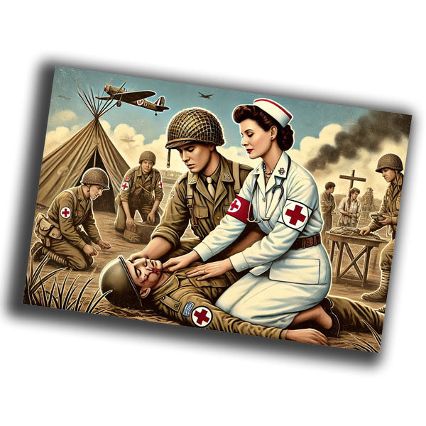vintage-style illustration of a classic military scene WW2 Photo Glossy 4*6 in J010
