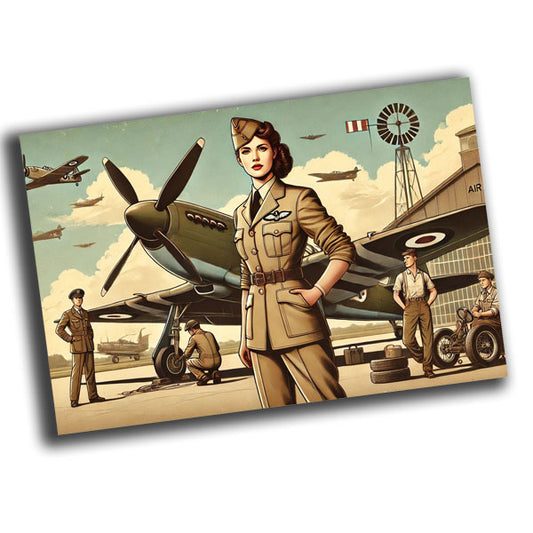 vintage-style illustration of a classic military scene WW2 Photo Glossy 4*6 in J011