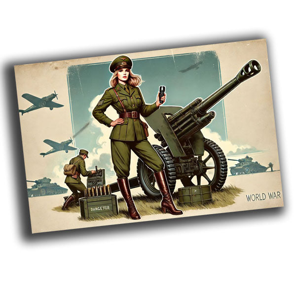 vintage-style illustration of a classic military scene WW2 Photo Glossy 4*6 in J014
