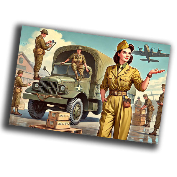 vintage-style illustration of a classic military woman nurse WW2 Photo Glossy 4*6 in J017
