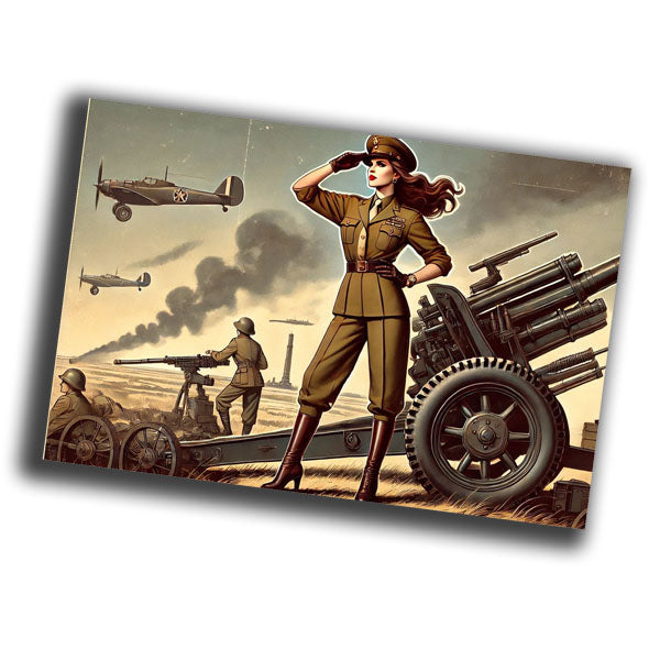 vintage-style illustration of a classic military woman nurse WW2 Photo Glossy 4*6 in J018