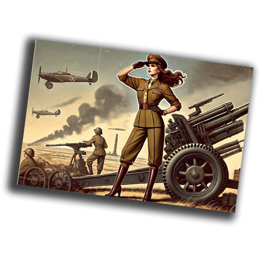 vintage-style illustration of a classic military woman nurse WW2 Photo Glossy 4*6 in J018
