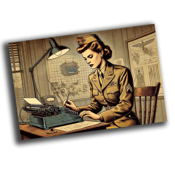 vintage-style illustration of a classic military woman nurse WW2 Photo Glossy 4*6 in J020