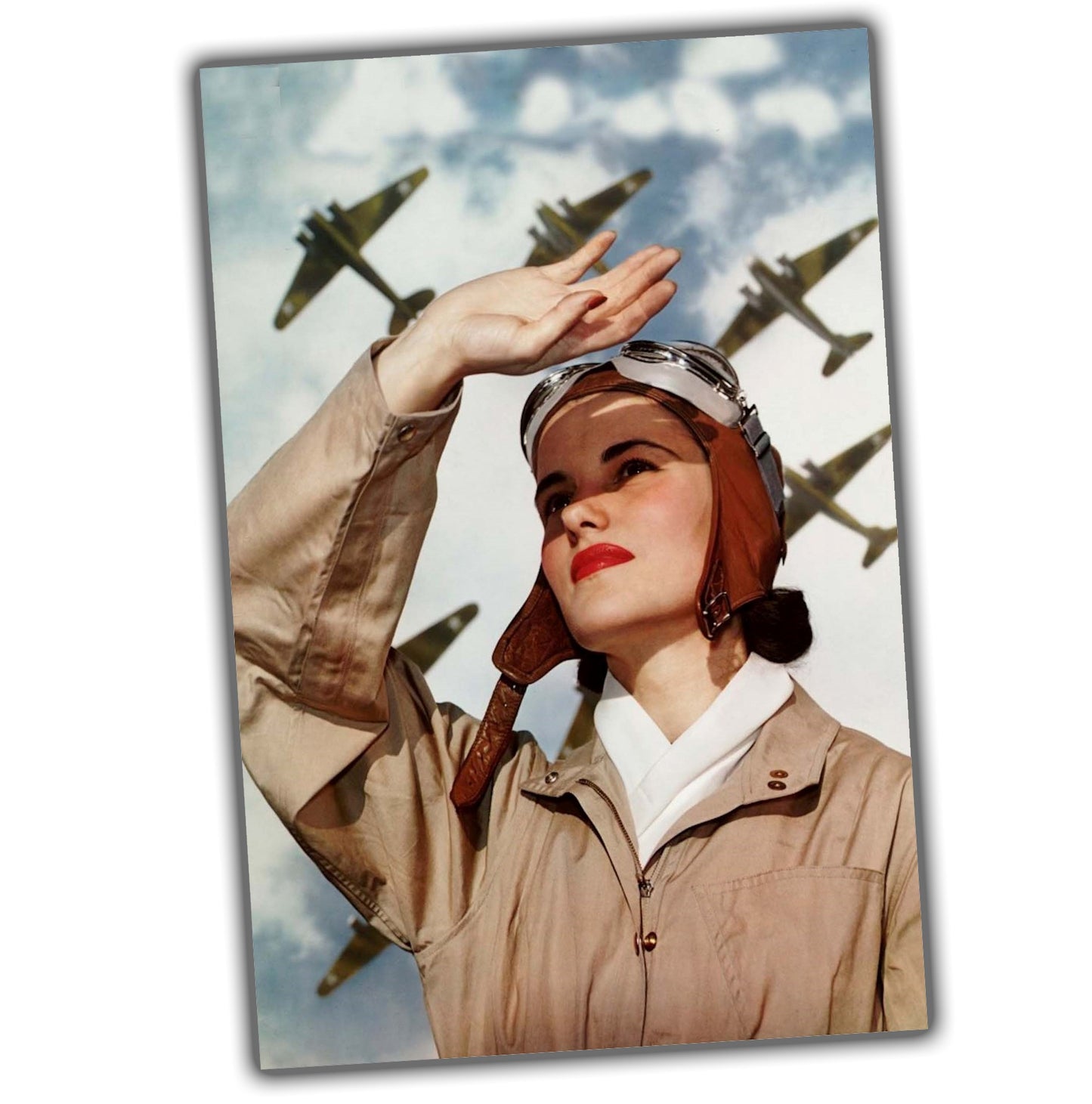 women classic vintage pilot WW2 Photo Glossy 4*6 in K039