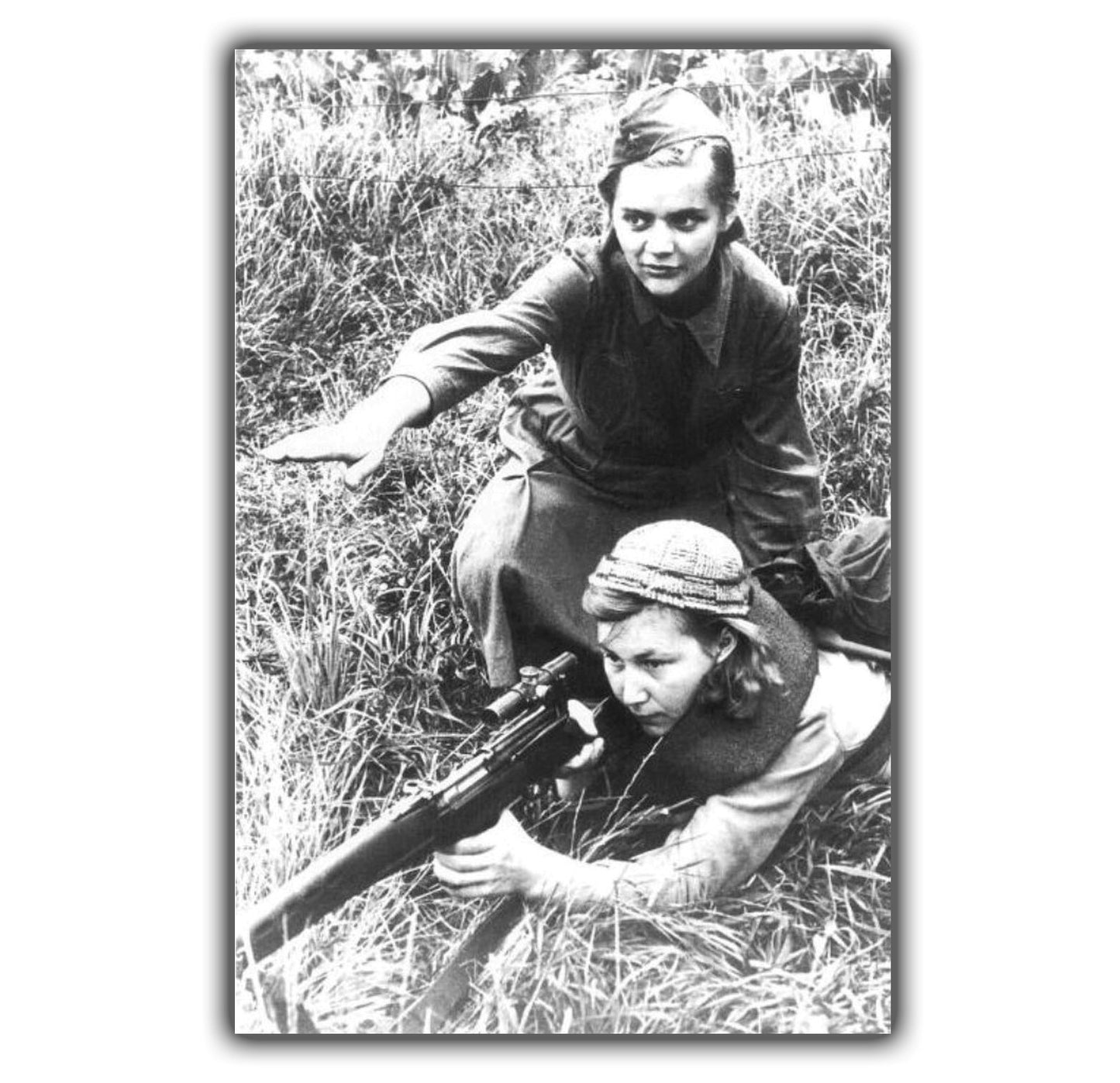 vintage classic women sniper WW2 Photo Glossy 4*6 in K049