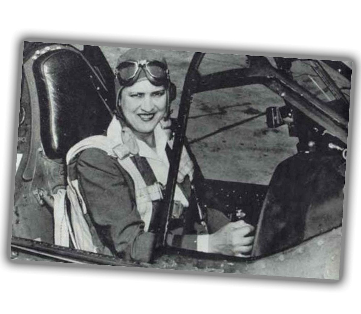 vintage classic retro woman pilot in airplane cockpit WW2 Photo Glossy 4*6 in K054