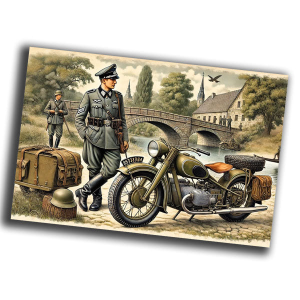 classic German scene from the mid-20th century, featuring a European WW2 Photo Glossy 4*6 in K009