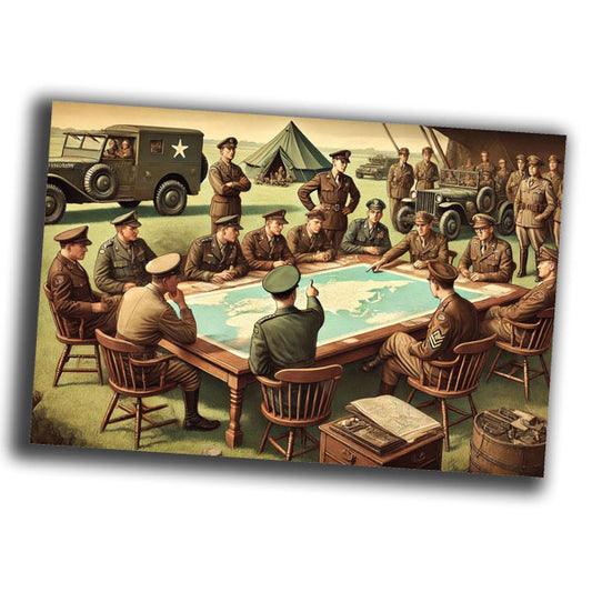 vintage-style illustration showcasing a classic military history scene WW2 Photo Glossy 4*6 in K017