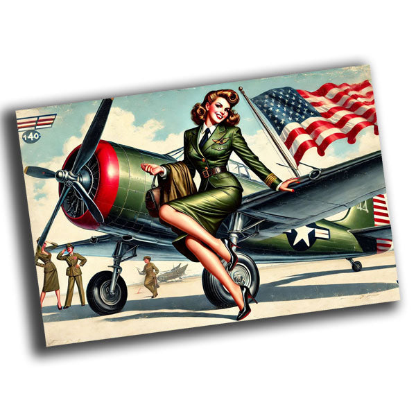 classic vintage pin-up illustration featuring a glamorous woman  WW2 Photo Glossy 4*6 in K023