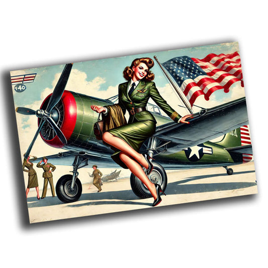 classic vintage pin-up illustration featuring a glamorous woman  WW2 Photo Glossy 4*6 in K023