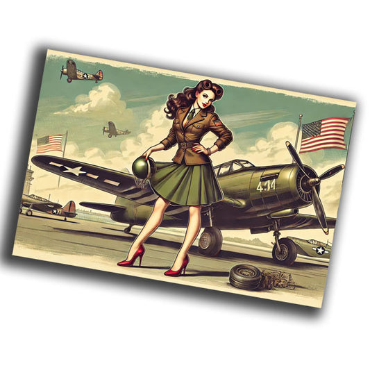 classic vintage pin-up illustration featuring a glamorous woman  WW2 Photo Glossy 4*6 in K025