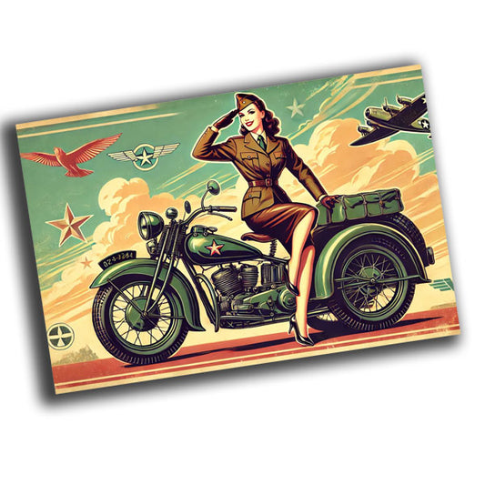 classic vintage pin-up illustration featuring a glamorous woman  WW2 Photo Glossy 4*6 in K026