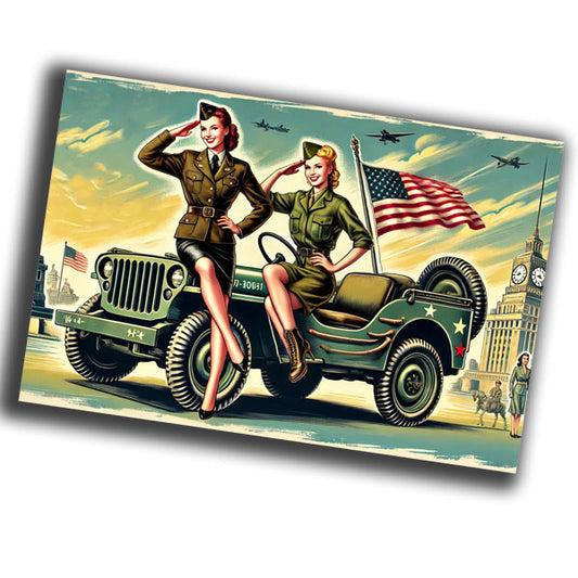 classic vintage pin-up illustration featuring a glamorous woman  WW2 Photo Glossy 4*6 in K027