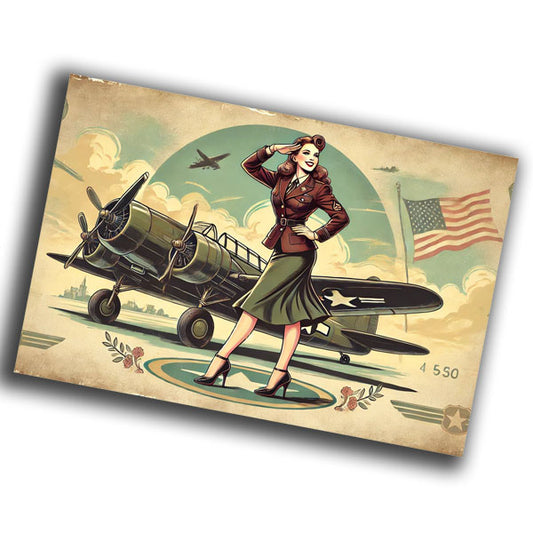 classic vintage pin-up illustration featuring a glamorous woman  WW2 Photo Glossy 4*6 in K028