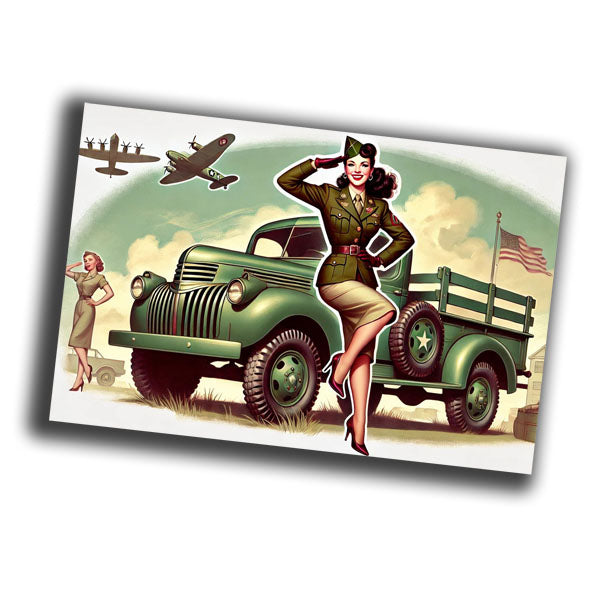 classic vintage pin-up illustration featuring a glamorous woman  WW2 Photo Glossy 4*6 in K029