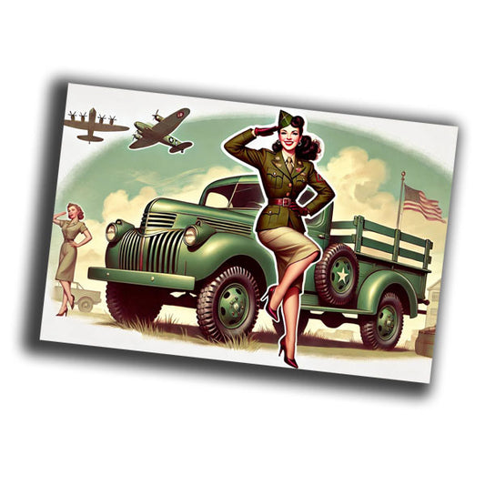 classic vintage pin-up illustration featuring a glamorous woman  WW2 Photo Glossy 4*6 in K029