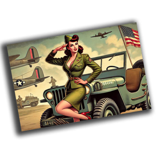 classic vintage pin-up illustration featuring a glamorous woman  WW2 Photo Glossy 4*6 in K030