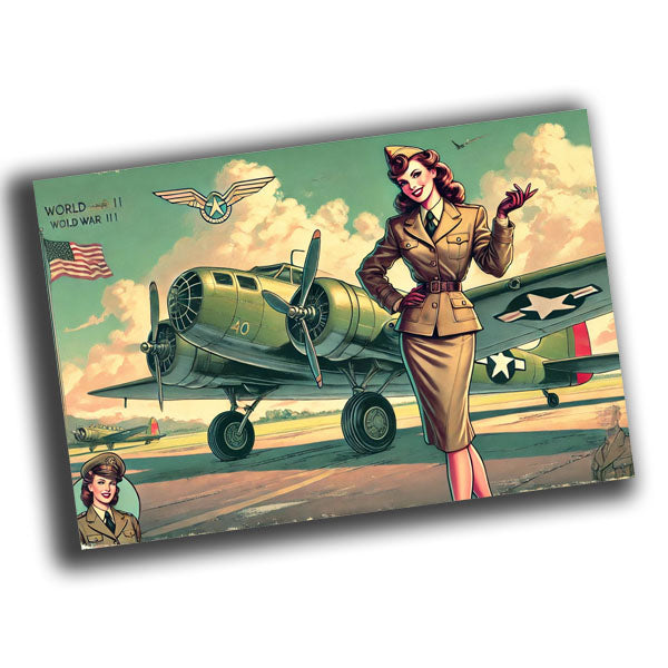 classic vintage pin-up illustration featuring a glamorous woman  WW2 Photo Glossy 4*6 in K031